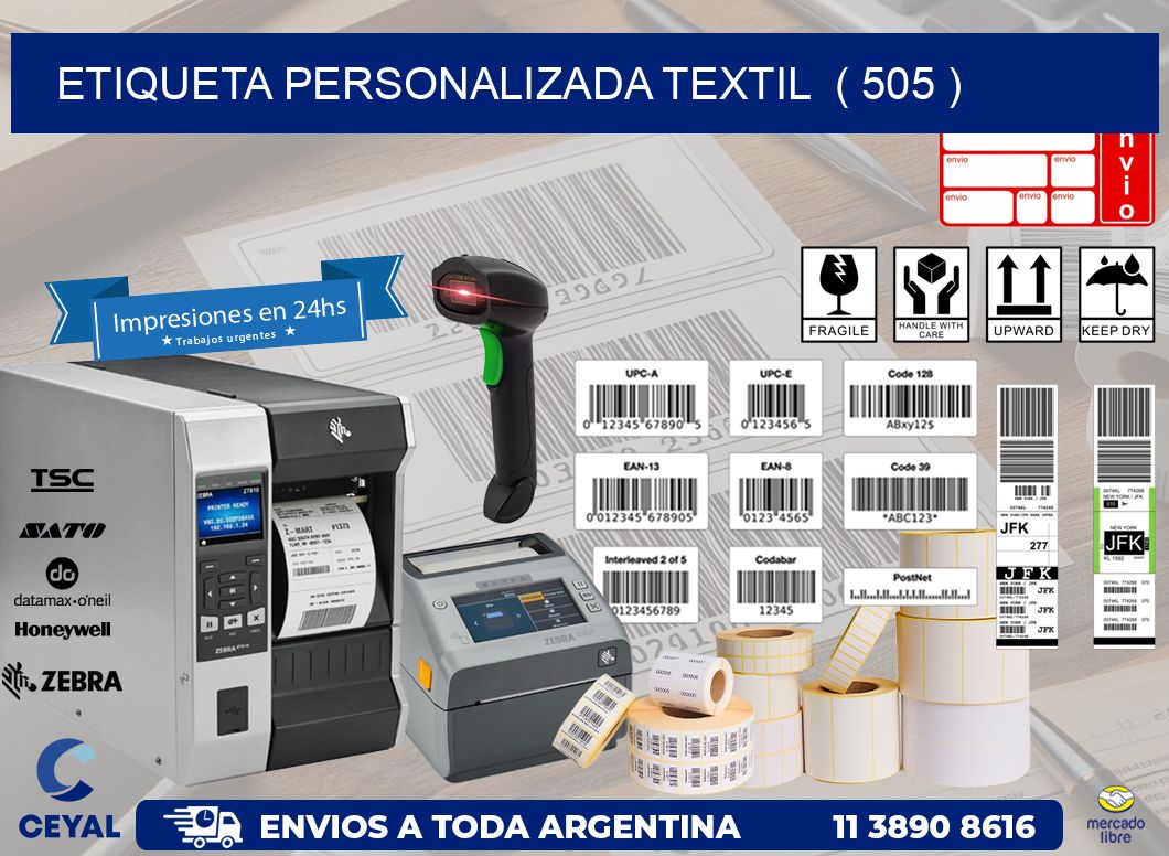 ETIQUETA PERSONALIZADA TEXTIL  ( 505 )