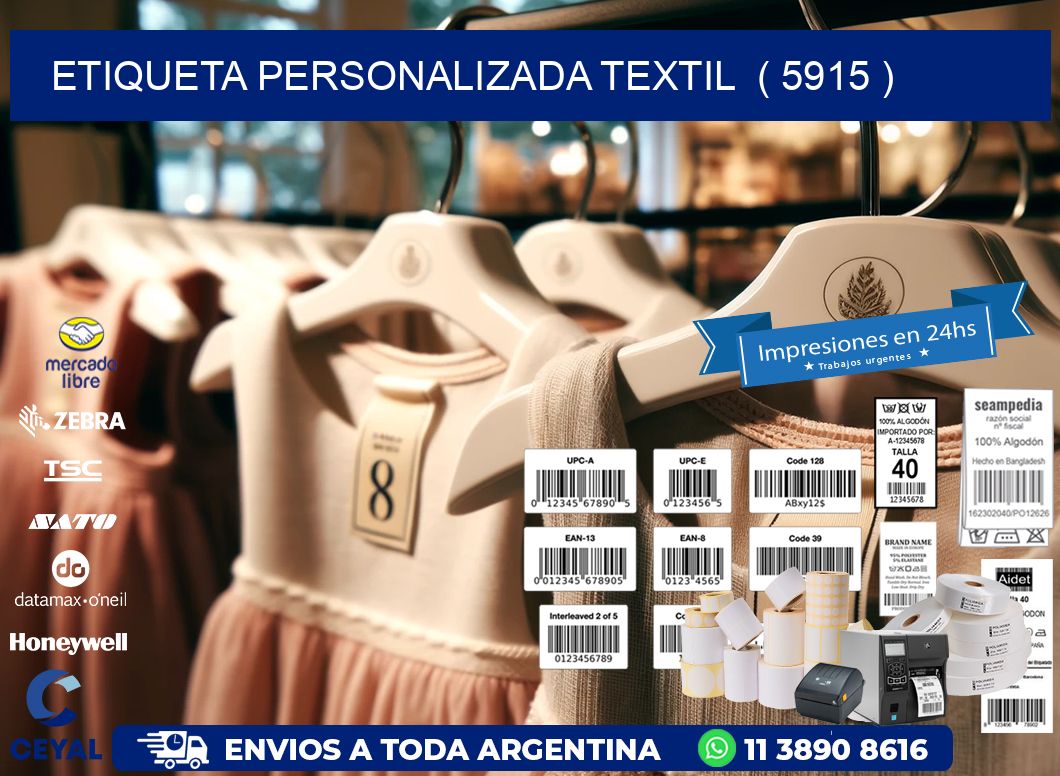 ETIQUETA PERSONALIZADA TEXTIL  ( 5915 )