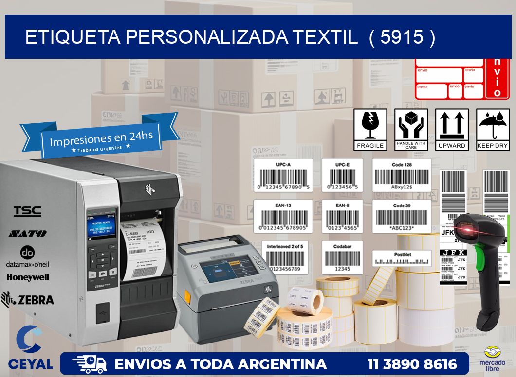 ETIQUETA PERSONALIZADA TEXTIL  ( 5915 )