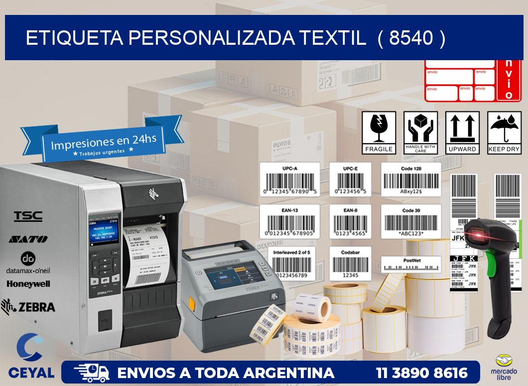 ETIQUETA PERSONALIZADA TEXTIL  ( 8540 )