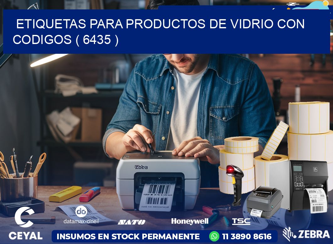 ETIQUETAS PARA PRODUCTOS DE VIDRIO CON CODIGOS ( 6435 )