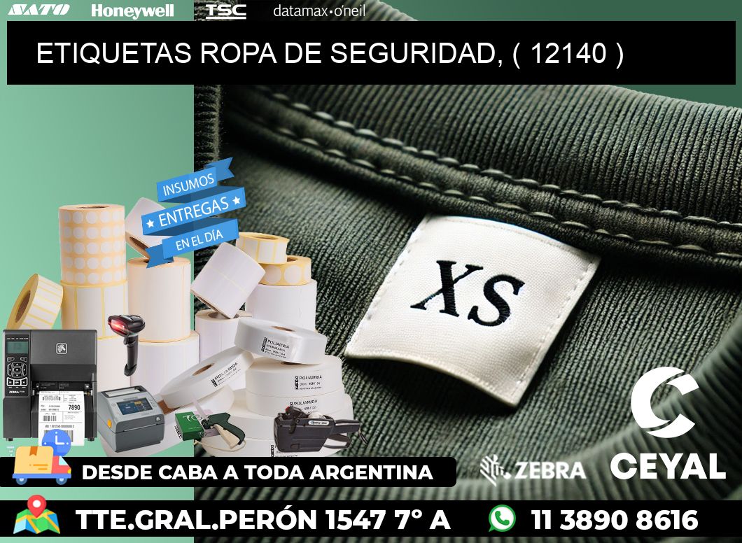 ETIQUETAS ROPA DE SEGURIDAD, ( 12140 )