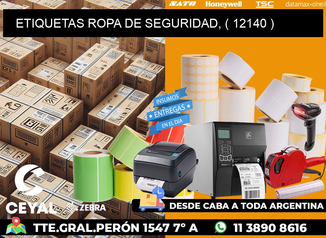 ETIQUETAS ROPA DE SEGURIDAD, ( 12140 )