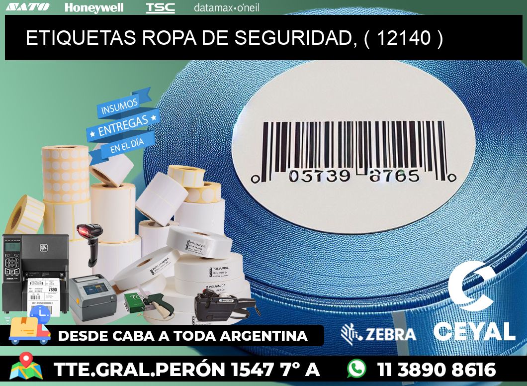 ETIQUETAS ROPA DE SEGURIDAD, ( 12140 )