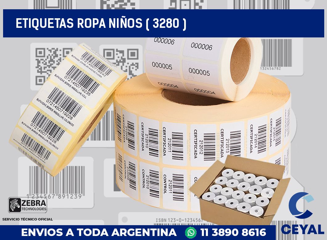 ETIQUETAS ROPA NIÑOS ( 3280 )