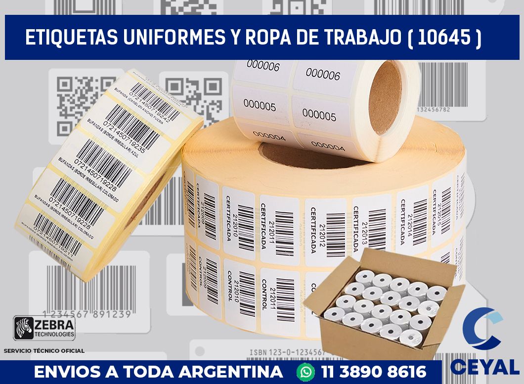 ETIQUETAS UNIFORMES Y ROPA DE TRABAJO ( 10645 )