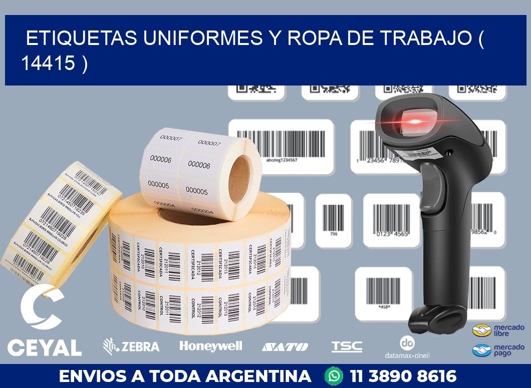 ETIQUETAS UNIFORMES Y ROPA DE TRABAJO ( 14415 )