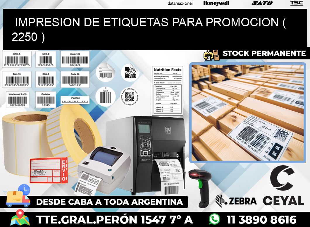 IMPRESION DE ETIQUETAS PARA PROMOCION ( 2250 )