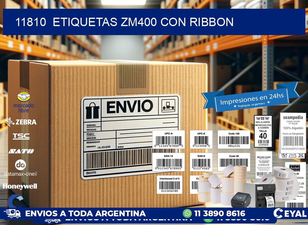 11810  ETIQUETAS ZM400 CON RIBBON