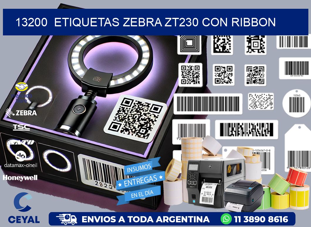 13200  ETIQUETAS ZEBRA ZT230 CON RIBBON