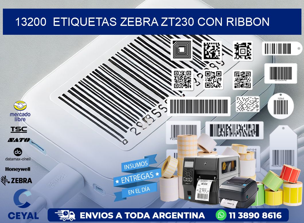 13200  ETIQUETAS ZEBRA ZT230 CON RIBBON