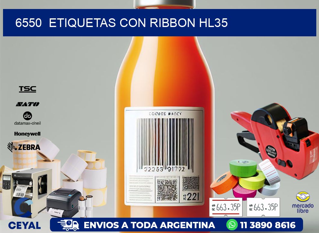 6550  ETIQUETAS CON RIBBON HL35