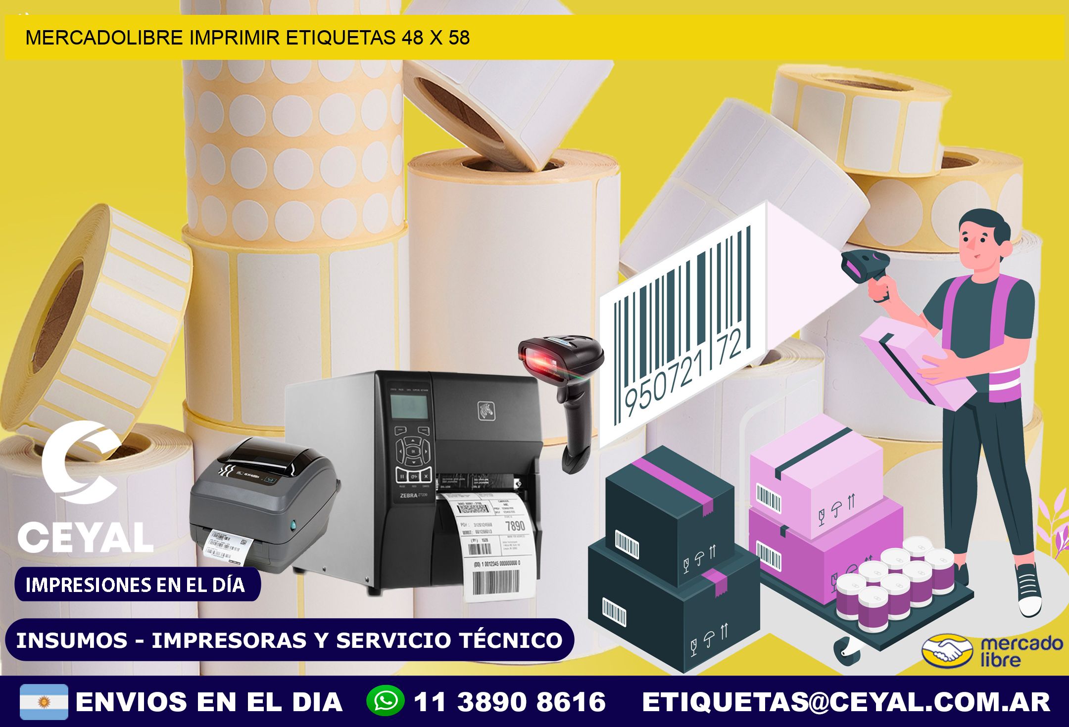 MERCADOLIBRE IMPRIMIR ETIQUETAS 48 x 58