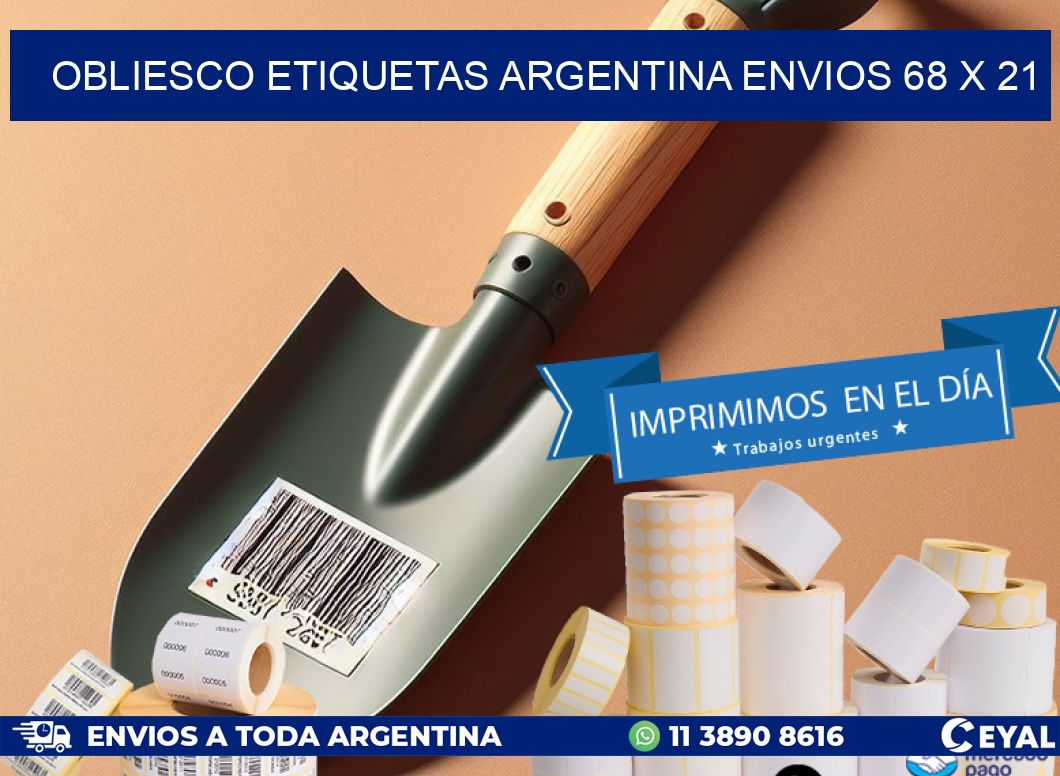 OBLIESCO ETIQUETAS ARGENTINA ENVIOS 68 x 21