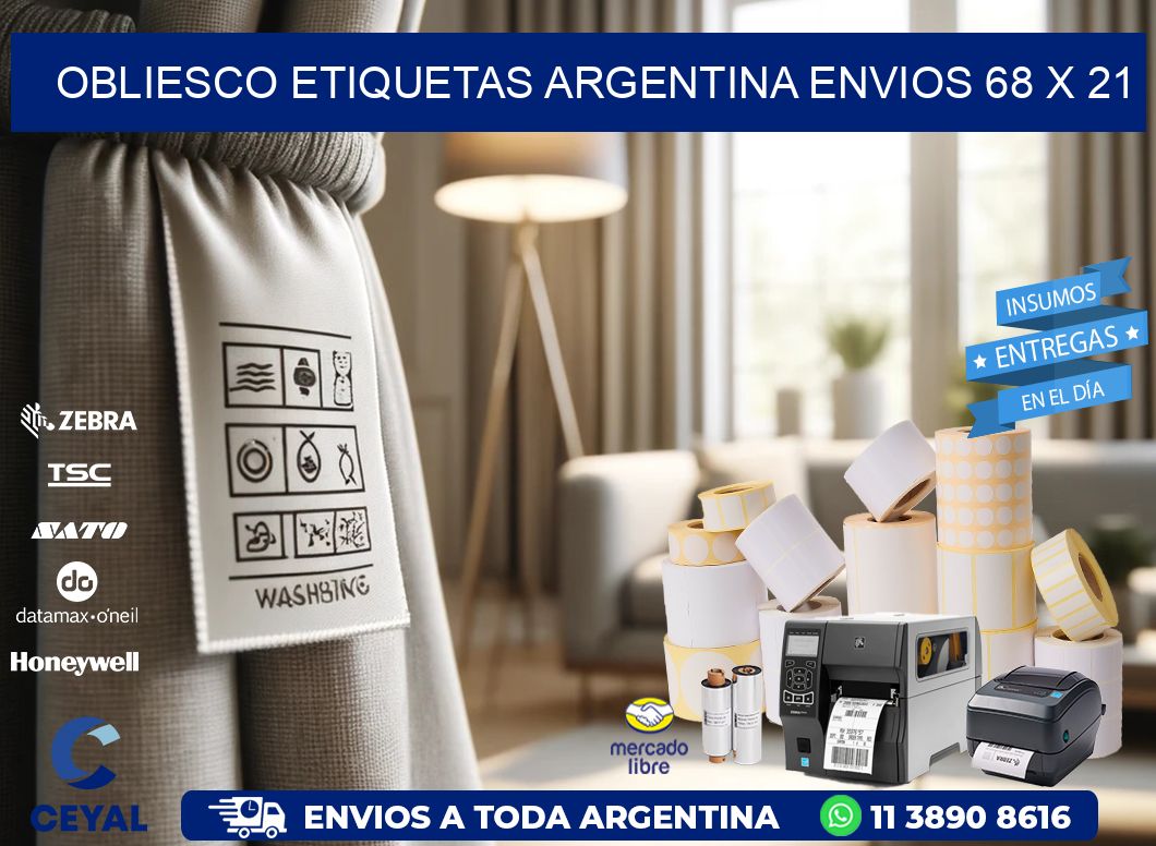 OBLIESCO ETIQUETAS ARGENTINA ENVIOS 68 x 21