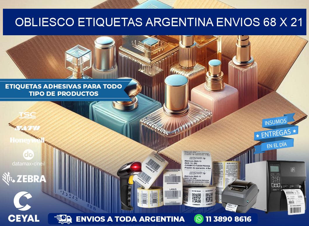 OBLIESCO ETIQUETAS ARGENTINA ENVIOS 68 x 21