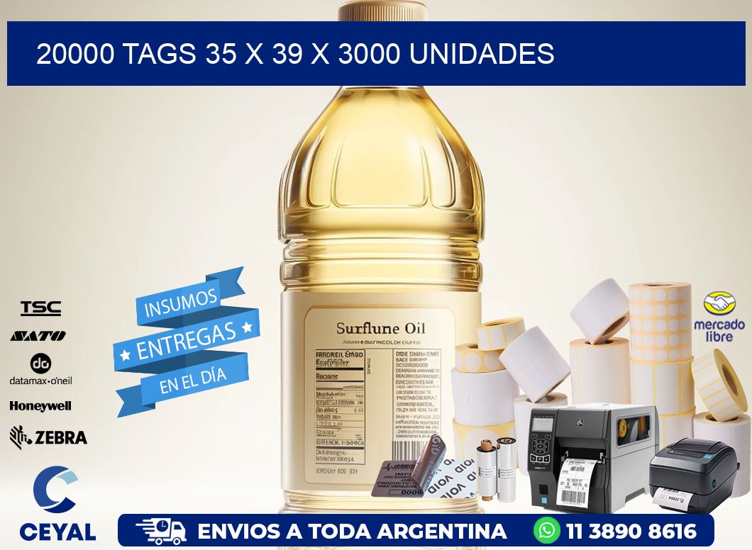 20000 TAGS 35 x 39 X 3000 UNIDADES