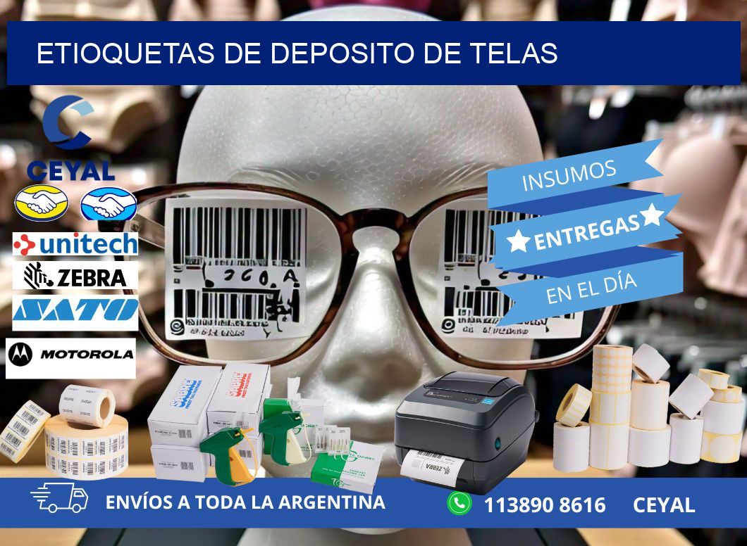 ETIOQUETAS DE DEPOSITO DE TELAS