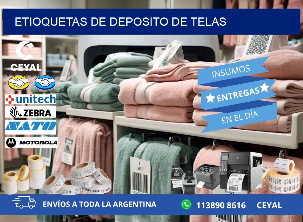 ETIOQUETAS DE DEPOSITO DE TELAS