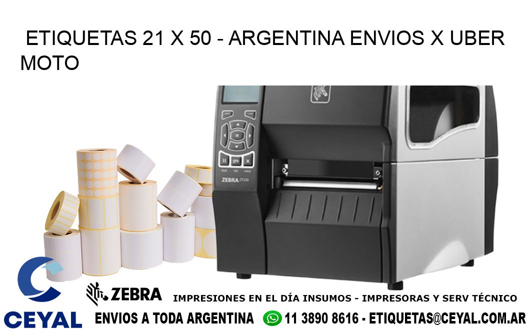 ETIQUETAS 21 x 50 - ARGENTINA ENVIOS X UBER MOTO