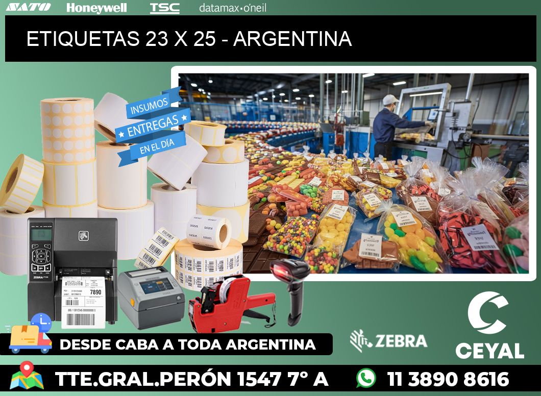 ETIQUETAS 23 x 25 - ARGENTINA