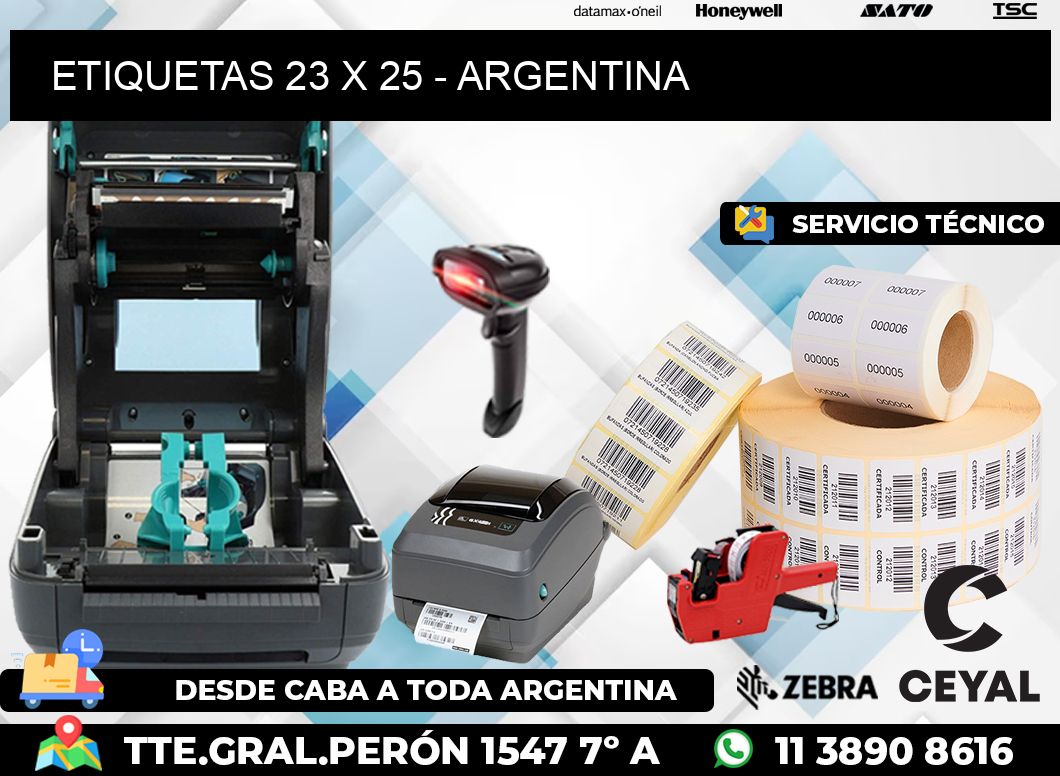 ETIQUETAS 23 x 25 - ARGENTINA