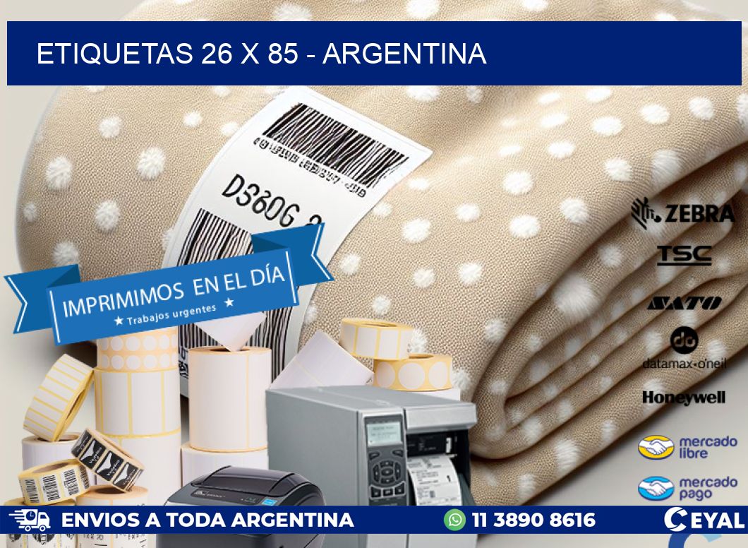 ETIQUETAS 26 x 85 - ARGENTINA