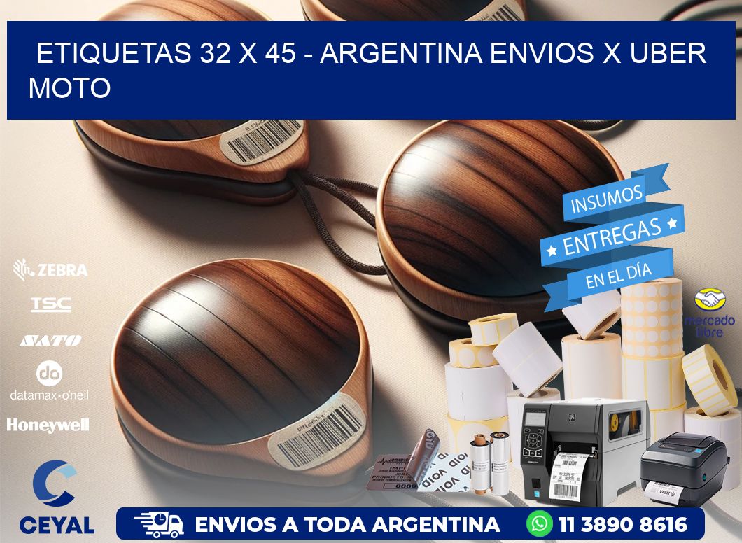 ETIQUETAS 32 x 45 - ARGENTINA ENVIOS X UBER MOTO