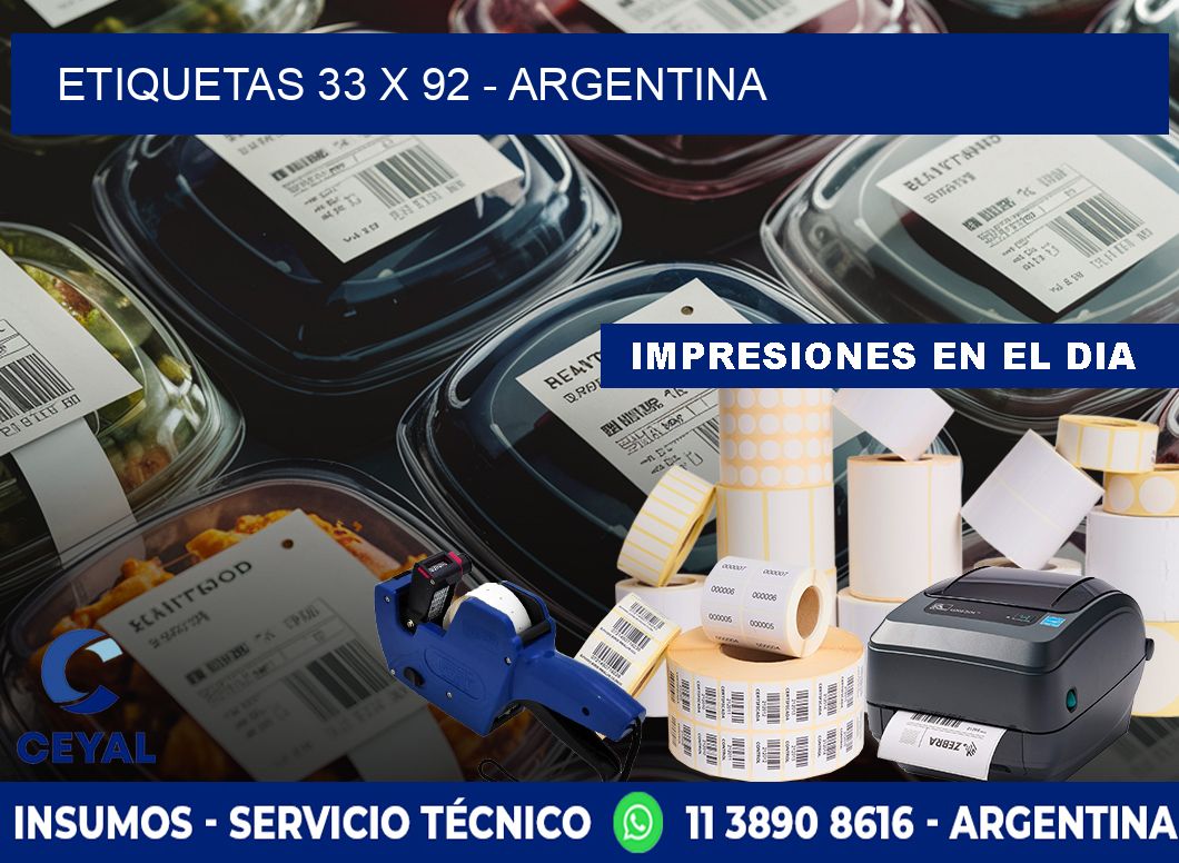 ETIQUETAS 33 x 92 - ARGENTINA