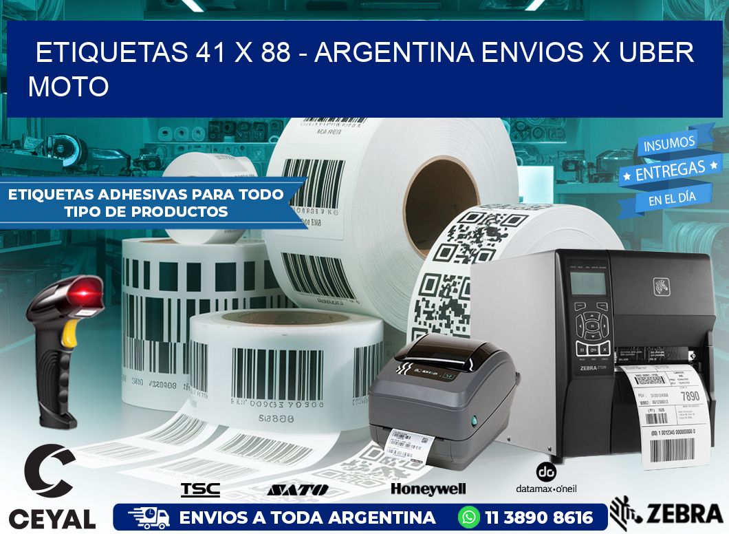 ETIQUETAS 41 x 88 – ARGENTINA ENVIOS X UBER MOTO