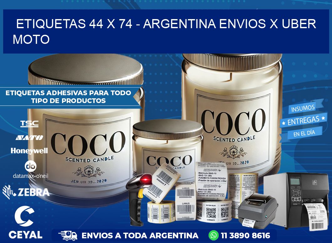 ETIQUETAS 44 x 74 – ARGENTINA ENVIOS X UBER MOTO