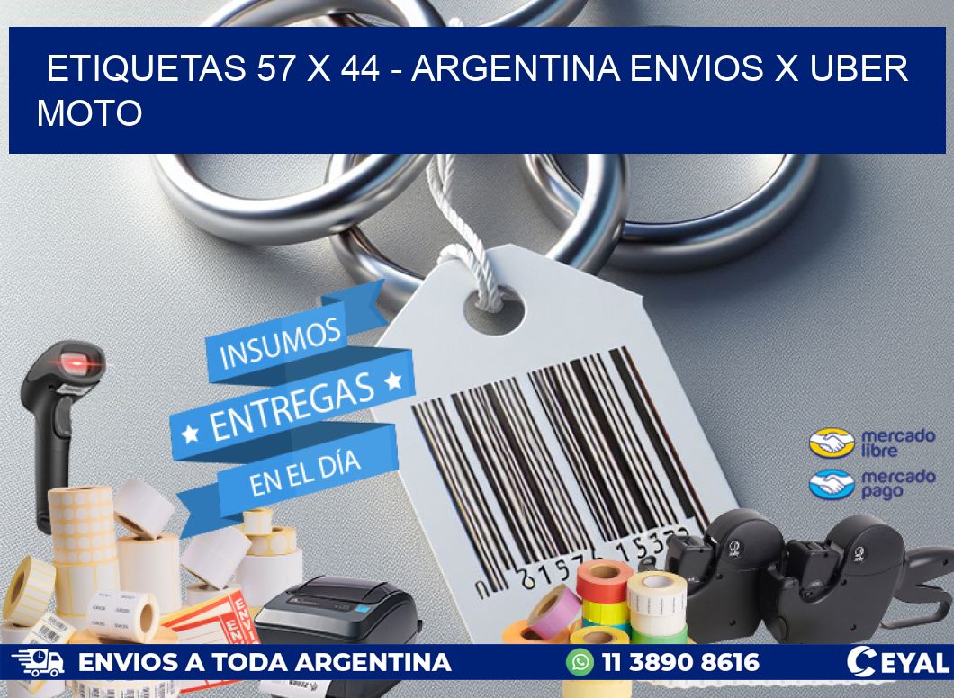 ETIQUETAS 57 x 44 - ARGENTINA ENVIOS X UBER MOTO