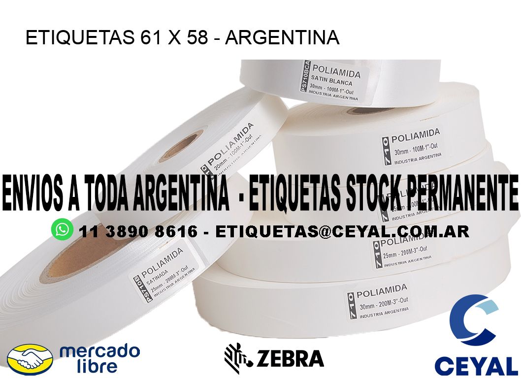 ETIQUETAS 61 x 58 - ARGENTINA