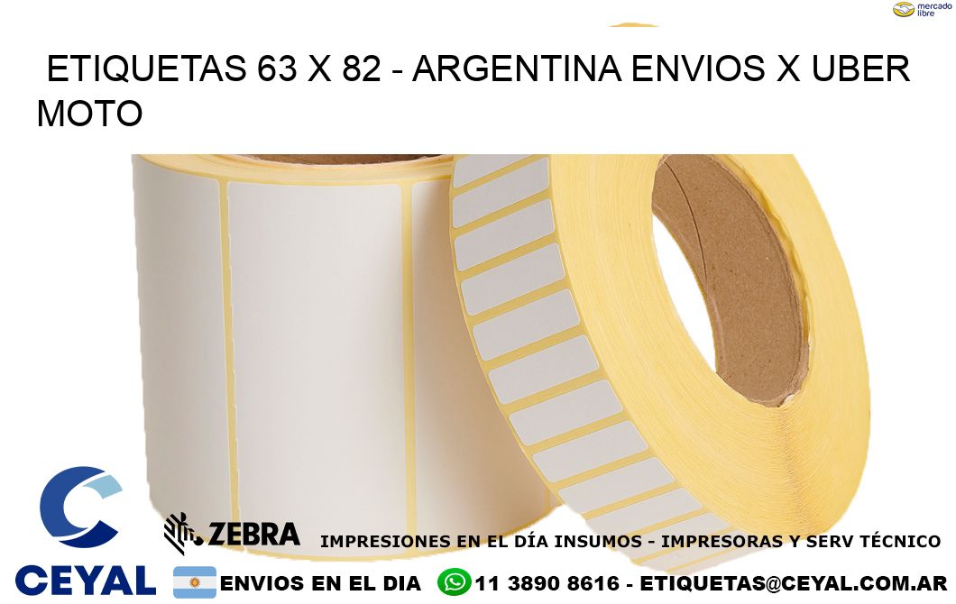 ETIQUETAS 63 x 82 - ARGENTINA ENVIOS X UBER MOTO