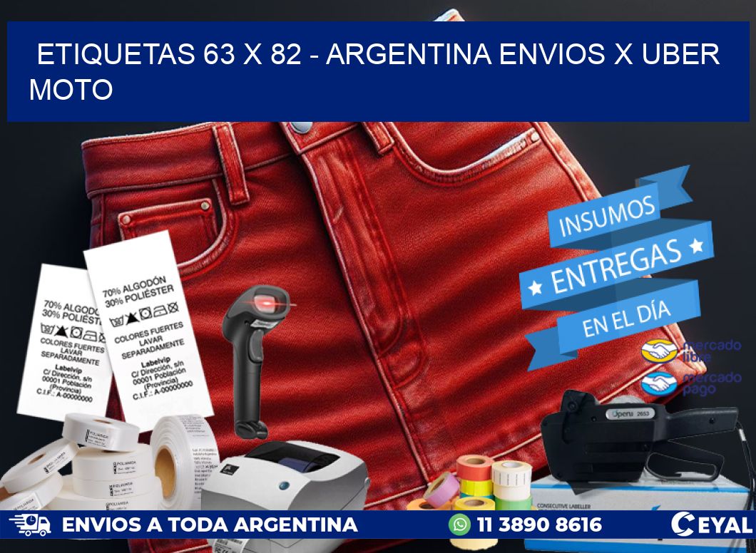 ETIQUETAS 63 x 82 – ARGENTINA ENVIOS X UBER MOTO