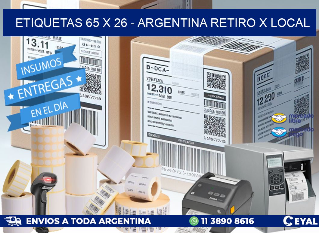 ETIQUETAS 65 x 26 – ARGENTINA RETIRO X LOCAL