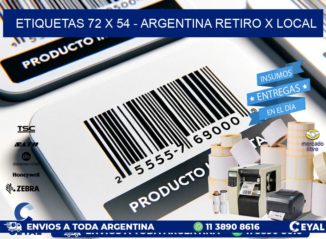 ETIQUETAS 72 x 54 - ARGENTINA RETIRO X LOCAL