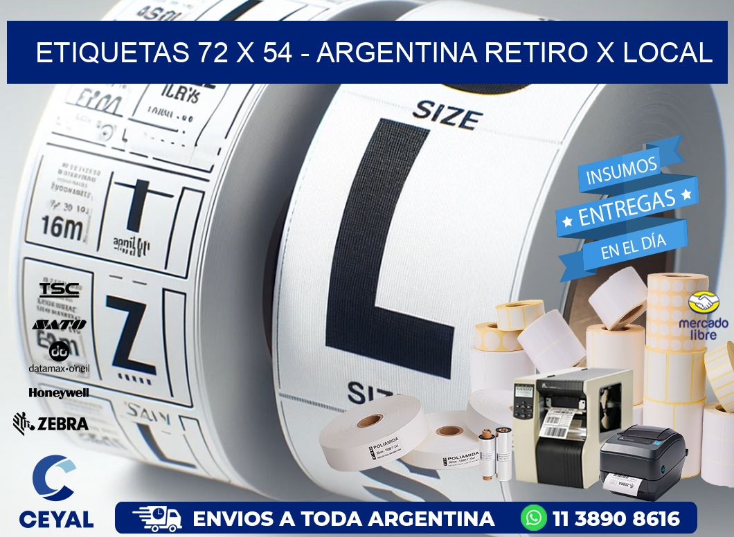 ETIQUETAS 72 x 54 - ARGENTINA RETIRO X LOCAL