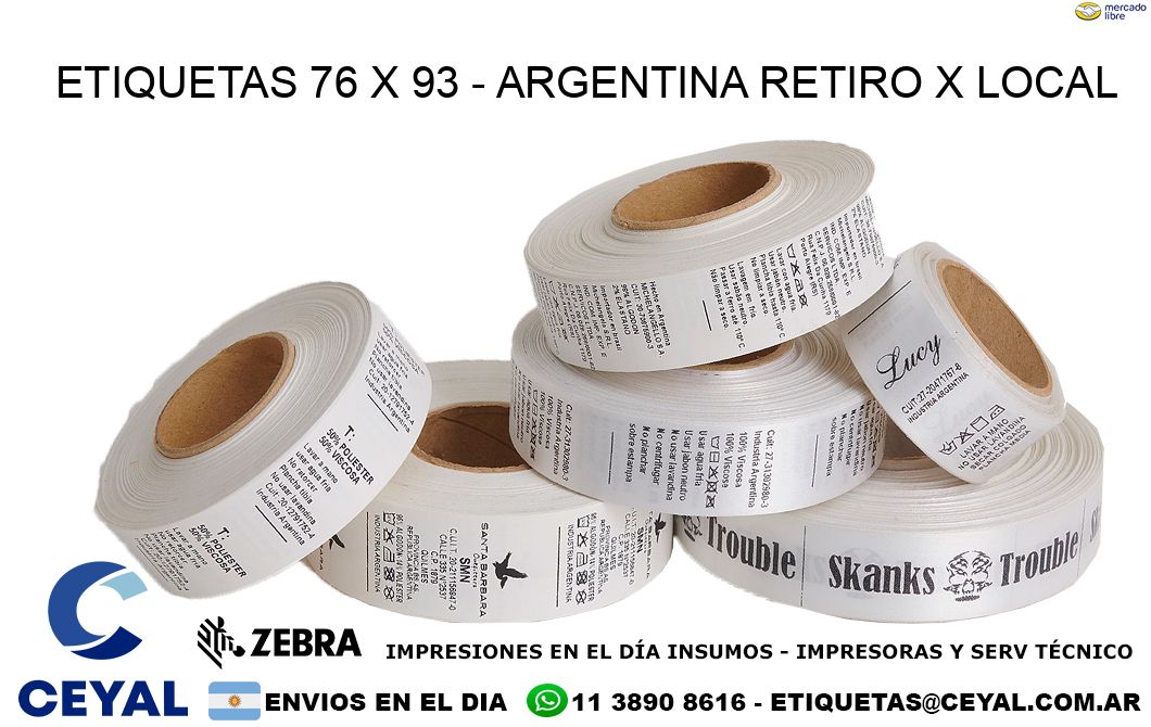 ETIQUETAS 76 x 93 - ARGENTINA RETIRO X LOCAL