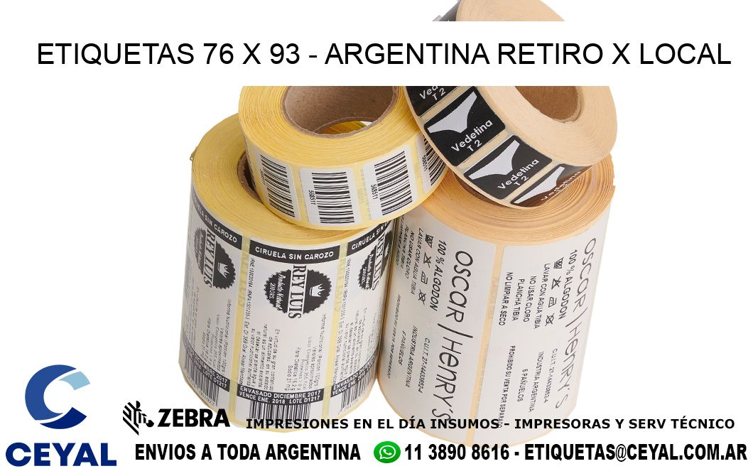 ETIQUETAS 76 x 93 - ARGENTINA RETIRO X LOCAL