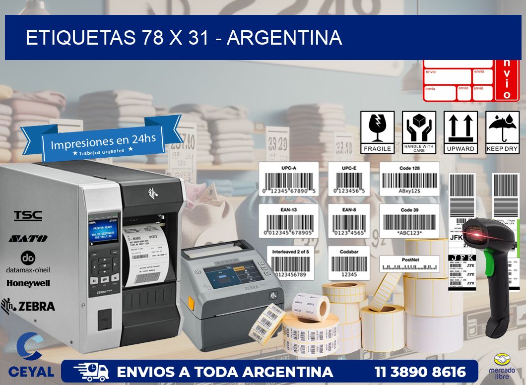 ETIQUETAS 78 x 31 - ARGENTINA