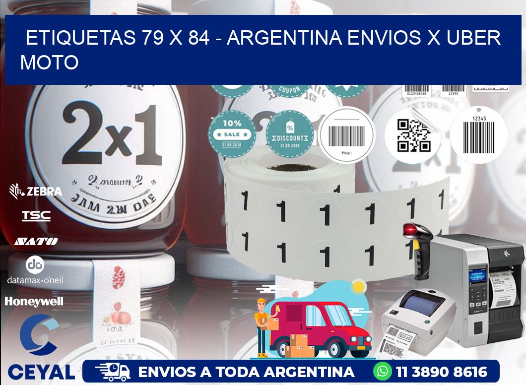 ETIQUETAS 79 x 84 - ARGENTINA ENVIOS X UBER MOTO