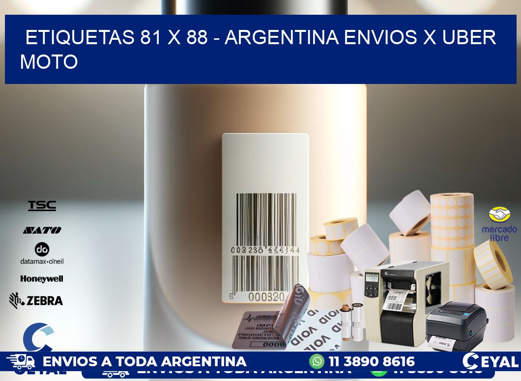 ETIQUETAS 81 x 88 – ARGENTINA ENVIOS X UBER MOTO