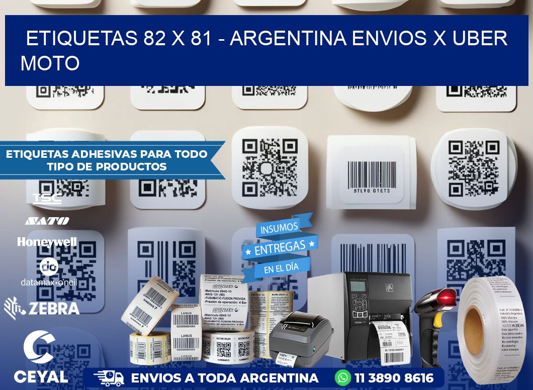 ETIQUETAS 82 x 81 – ARGENTINA ENVIOS X UBER MOTO