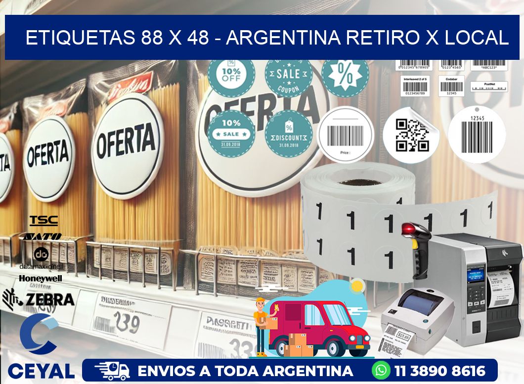 ETIQUETAS 88 x 48 - ARGENTINA RETIRO X LOCAL