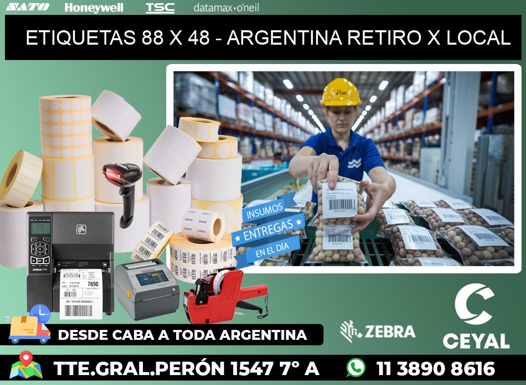 ETIQUETAS 88 x 48 - ARGENTINA RETIRO X LOCAL