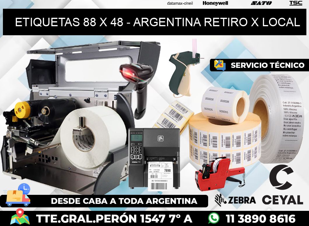 ETIQUETAS 88 x 48 - ARGENTINA RETIRO X LOCAL