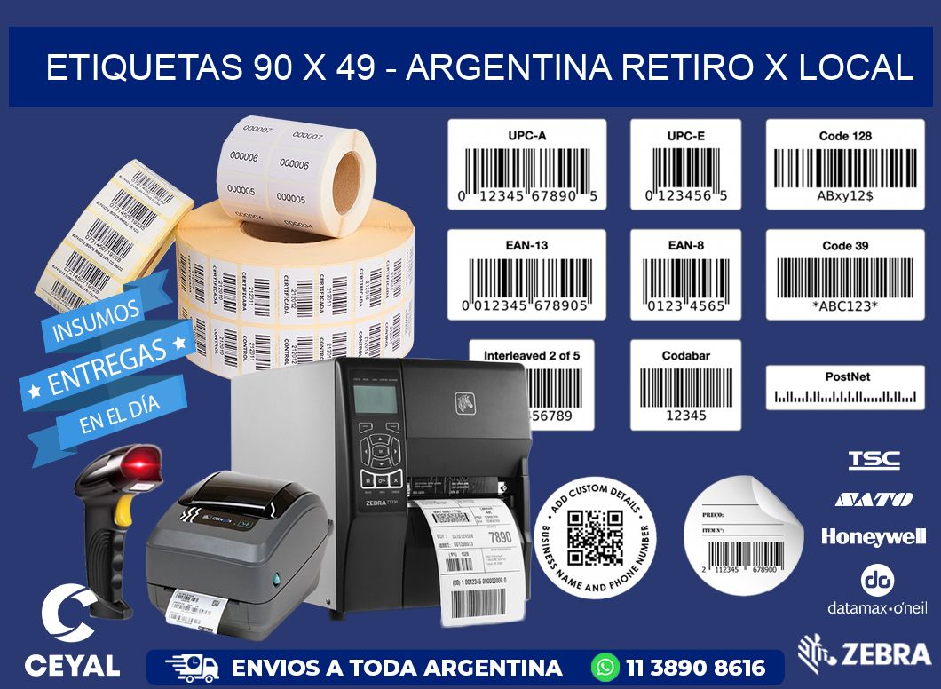 ETIQUETAS 90 x 49 - ARGENTINA RETIRO X LOCAL