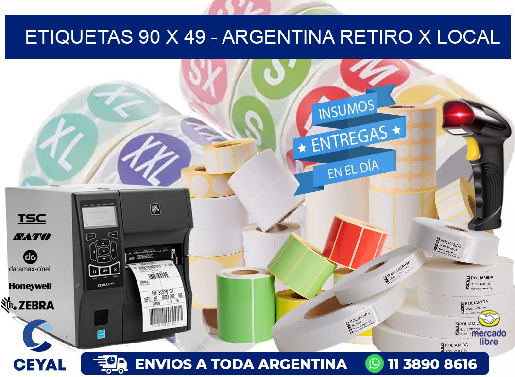 ETIQUETAS 90 x 49 - ARGENTINA RETIRO X LOCAL