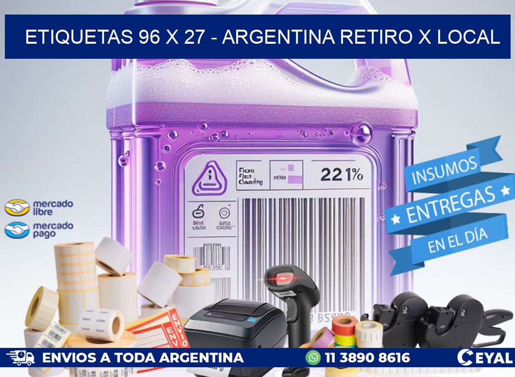 ETIQUETAS 96 x 27 - ARGENTINA RETIRO X LOCAL